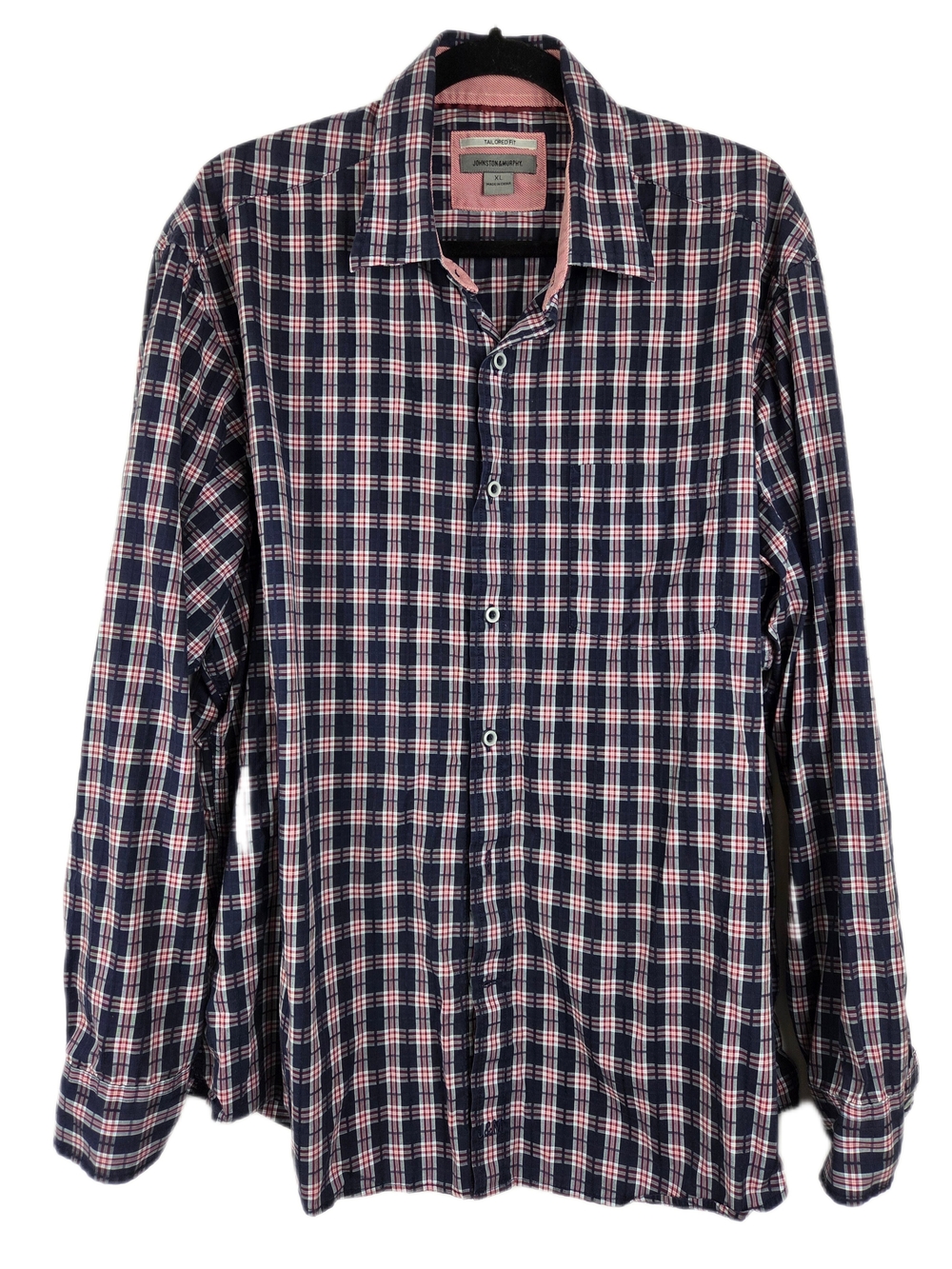 Johnston & Murphy Men's Tailored Fit Plaid Button Down Shirt